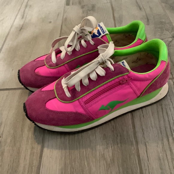 KangaROOS Women's Pink and Green Sneakers - Picture 1 of 5